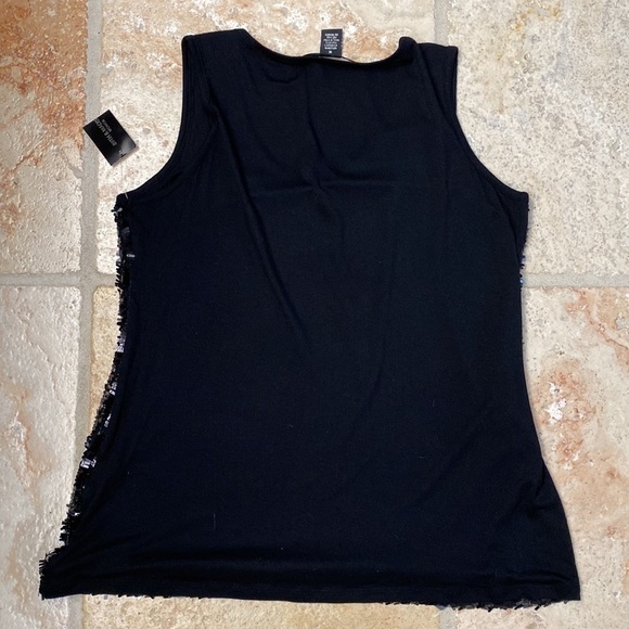 NWT 89th + Madison black sequin sleeveless top Womens 1X plus size Festive party - Picture 2 of 8